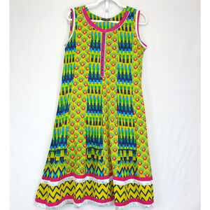 Stop Everywear Artsy Embroidered Dress Women 6 Colorful Metallic Sleeveless